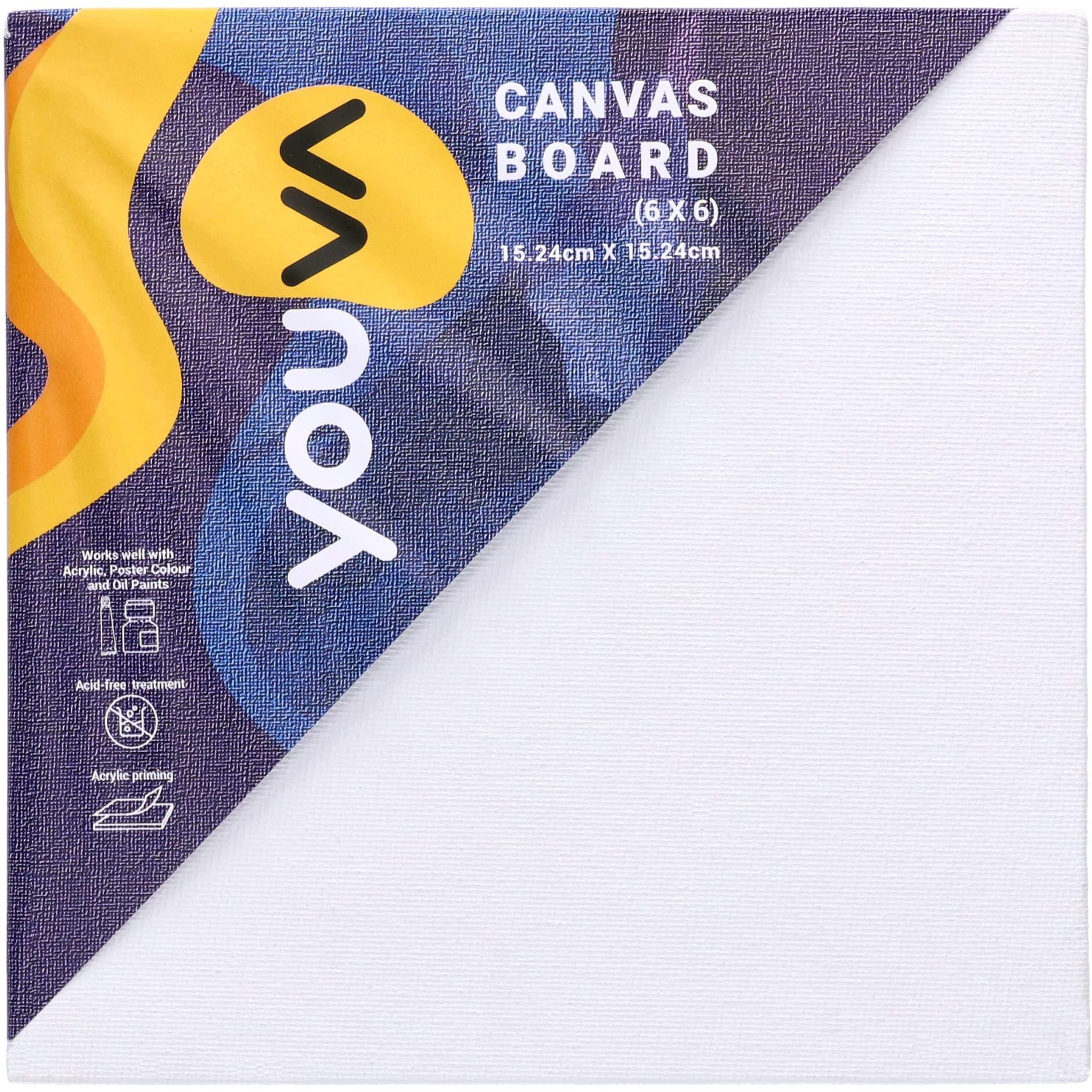 Navneet Youva |Cotton White Blank Canvas Boards for Painting, Acrylic Paint, Oil Paint Dry & Wet Art Media |6 x 6 |Pack of 4 (23883)