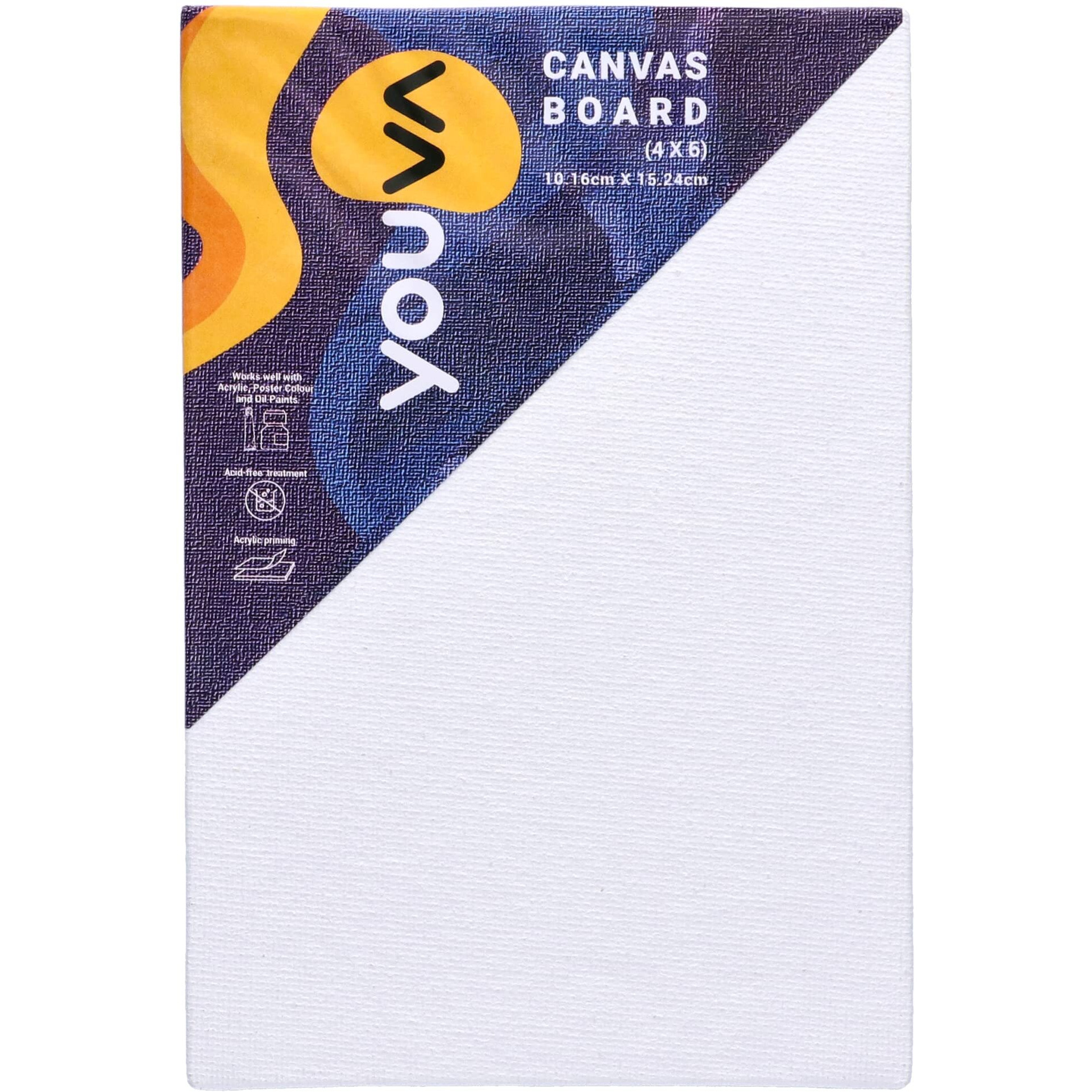 Navneet Youva |Cotton White Blank Canvas Boards for Painting, Acrylic Paint, Oil Paint Dry & Wet Art Media|4 x 6 |Pack of 6 (23966)