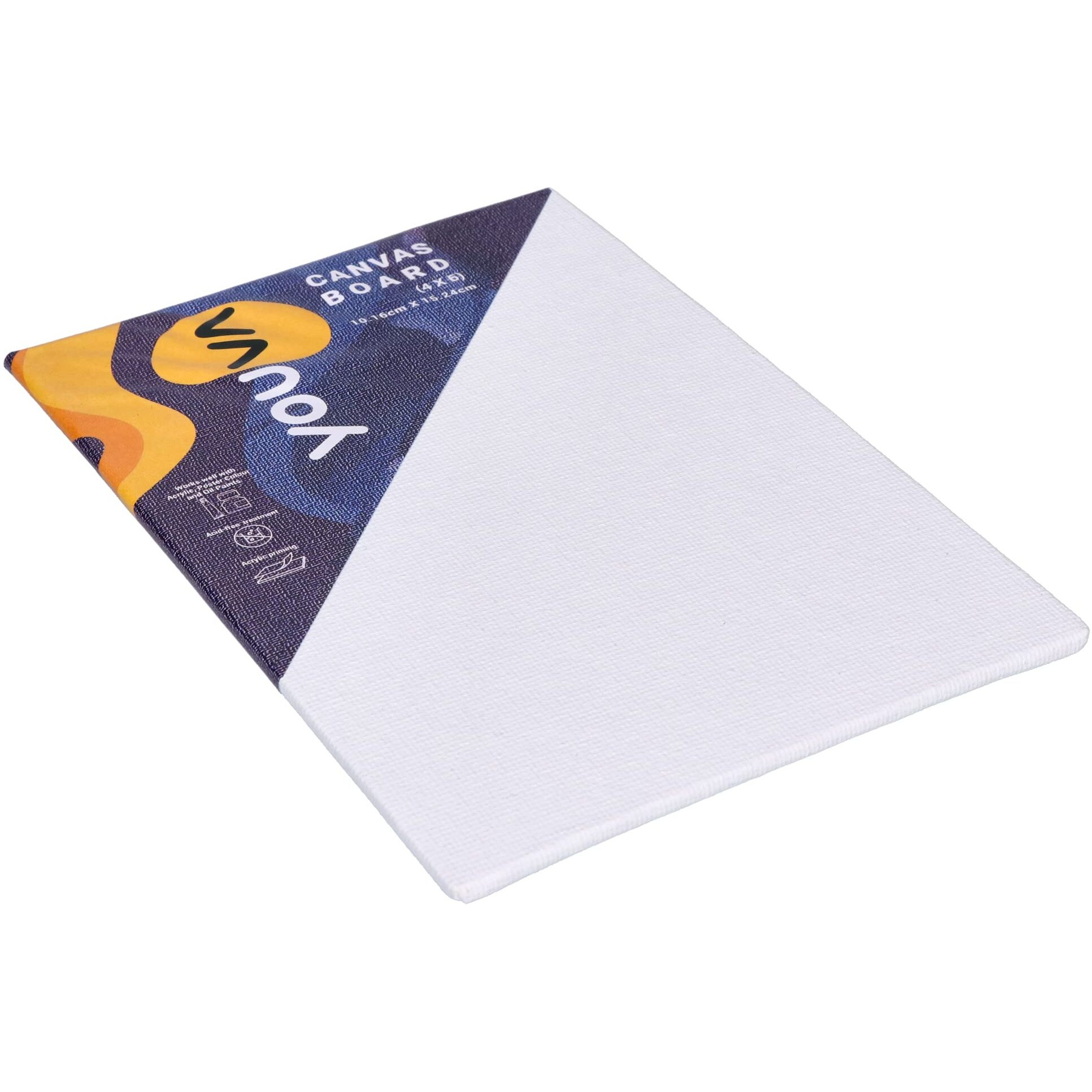 Navneet Youva |Cotton White Blank Canvas Boards for Painting, Acrylic Paint, Oil Paint Dry & Wet Art Media|4 x 6 |Pack of 6 (23966)