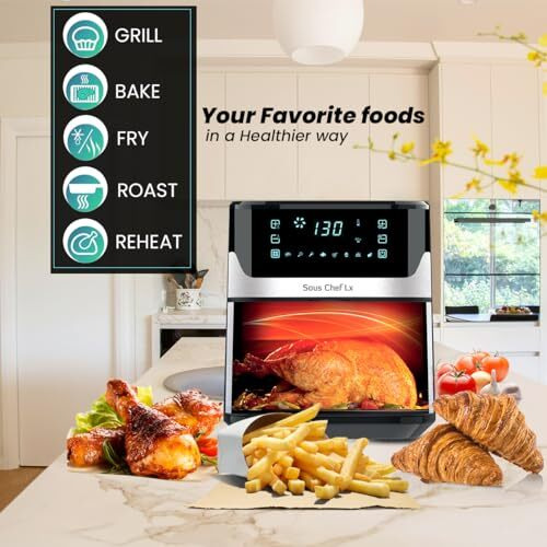 INALSA Air Fryer for Home 6.5L Capacity-1600 W with Digital Control and 8 Preset control|Quick Heat Circulation Variable Temp. Control, Baking,Grilling, Air Frying,Roasting up to 60 Min, 2 Yr Warranty