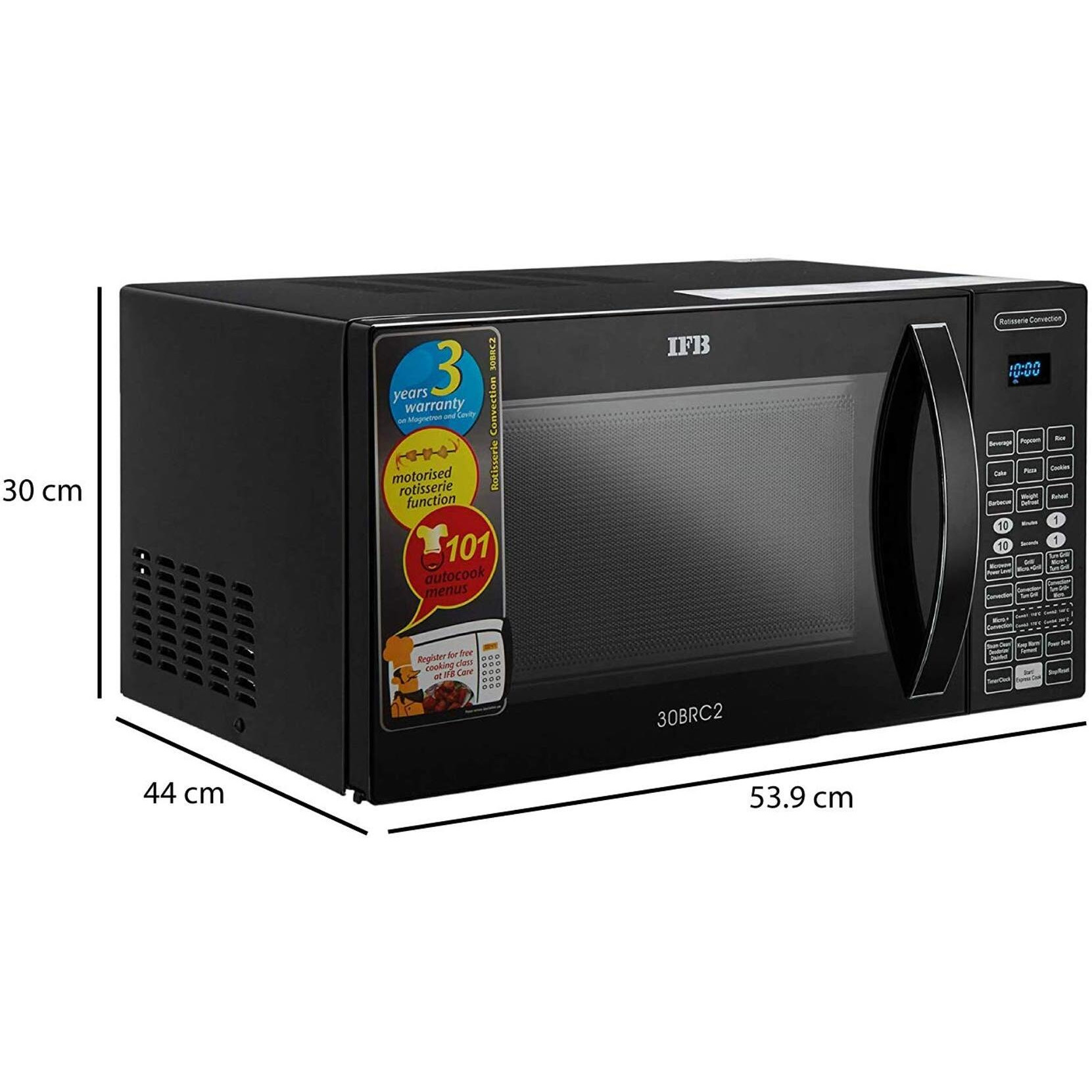 IFB 30 L Convection Microwave Oven (30BRC2, Black, With Starter Kit), Standard