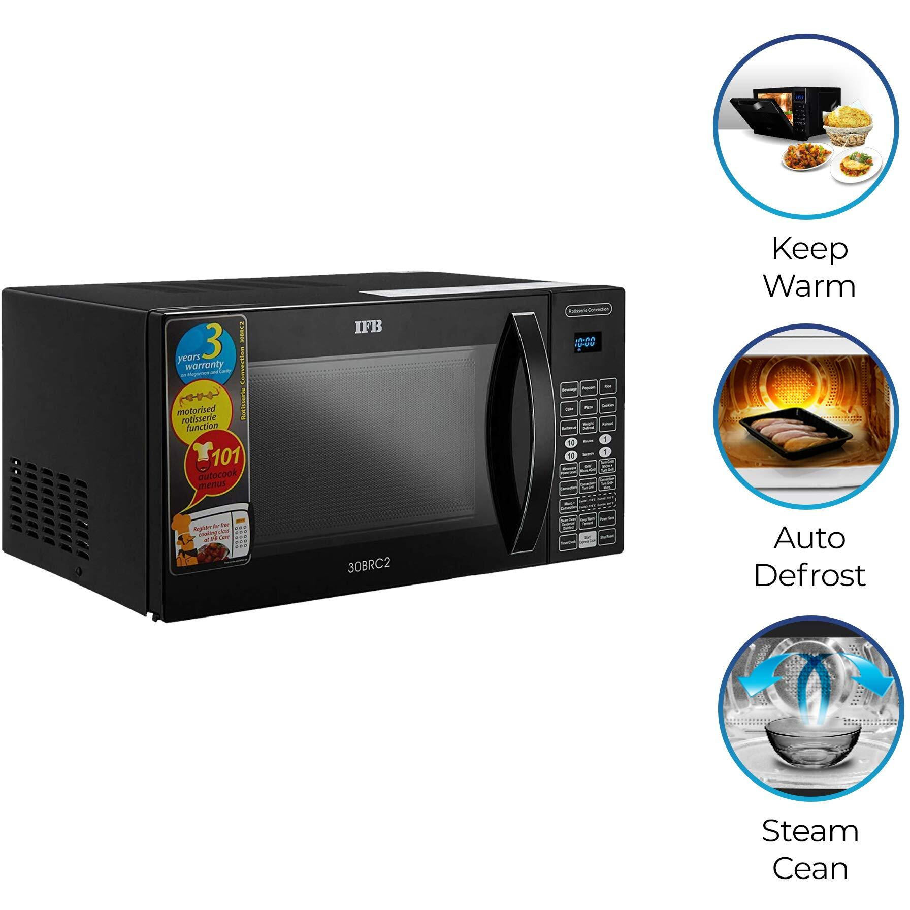 IFB 30 L Convection Microwave Oven (30BRC2, Black, With Starter Kit), Standard