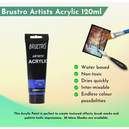 BRUSTRO Artists Acrylic Paint 120ml Ultramarine