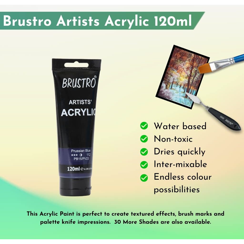 BRUSTRO Artists Acrylic Paint 120ml Prussian Blue