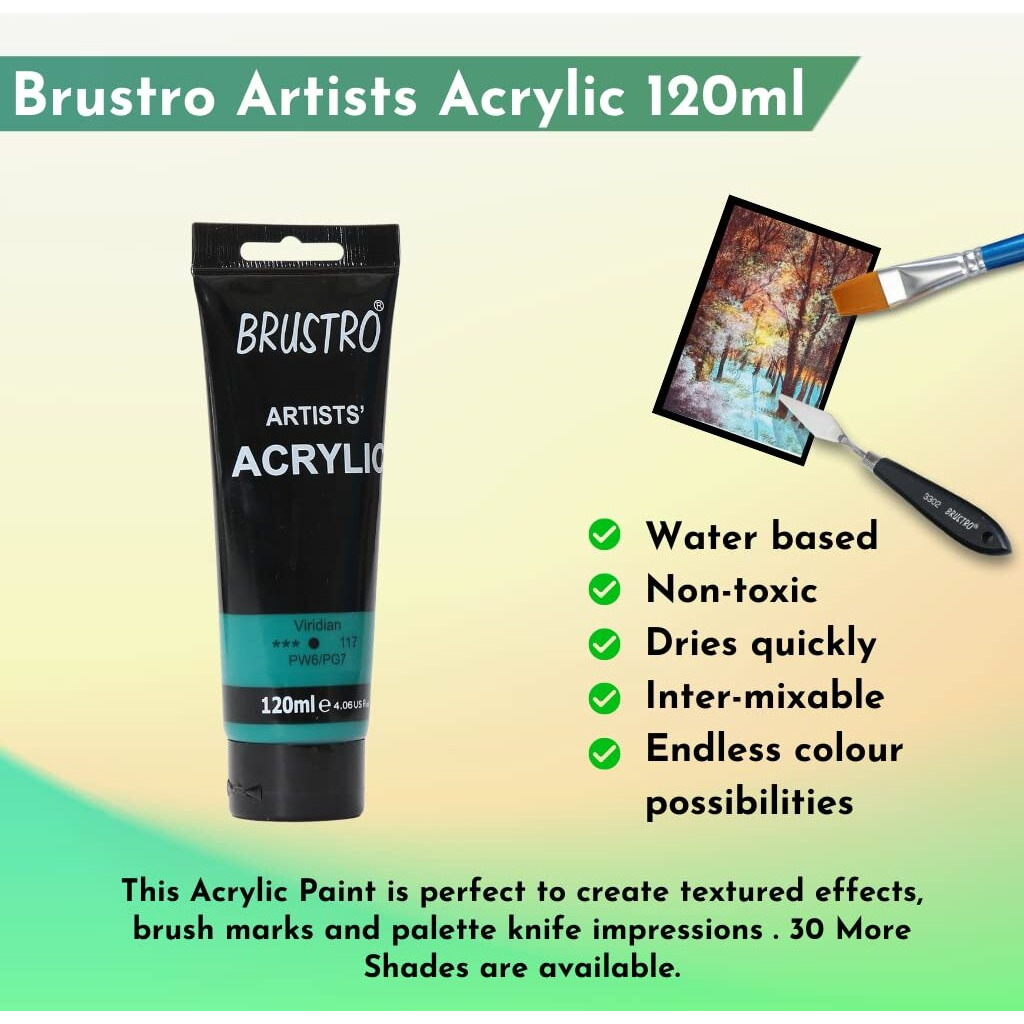 BRUSTRO Artists Acrylic Paint 120ml Viridian