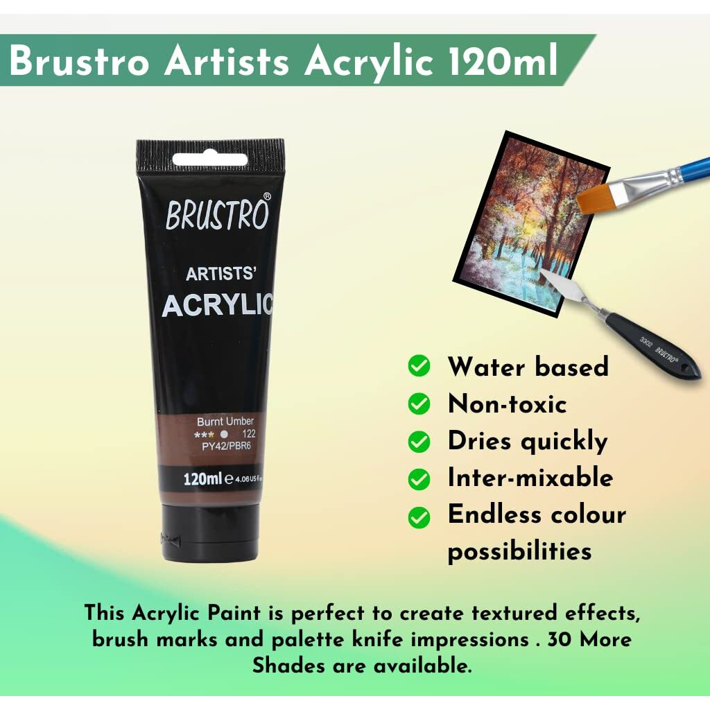 BRUSTRO Artists Acrylic Paint 120ml Burnt Umber