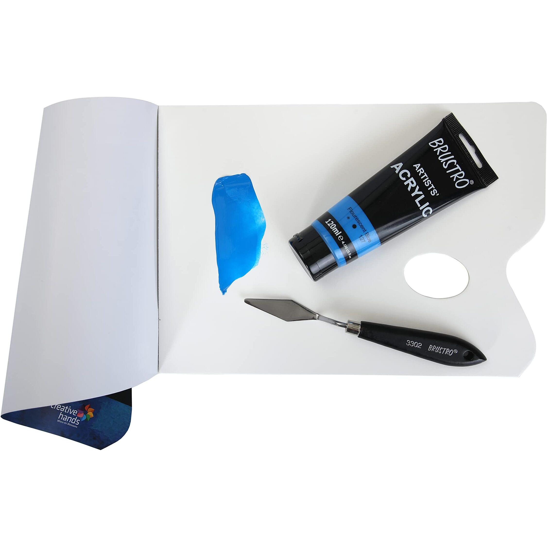 BRUSTRO Artists Acrylic Paint 120ml Fluorescent Blue