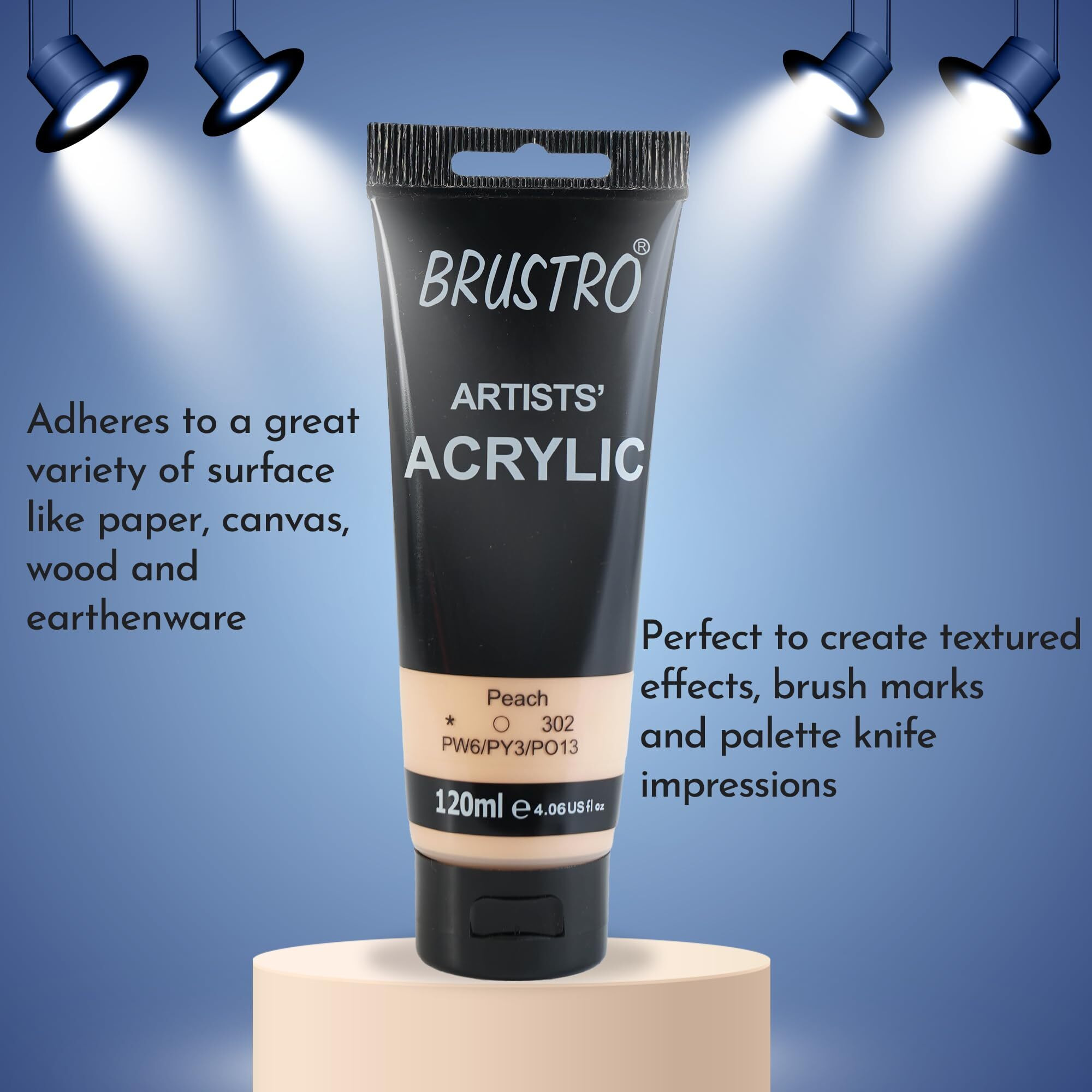 BRUSTRO Artists Acrylic Paint 120ml Peach (Pastel Tone)