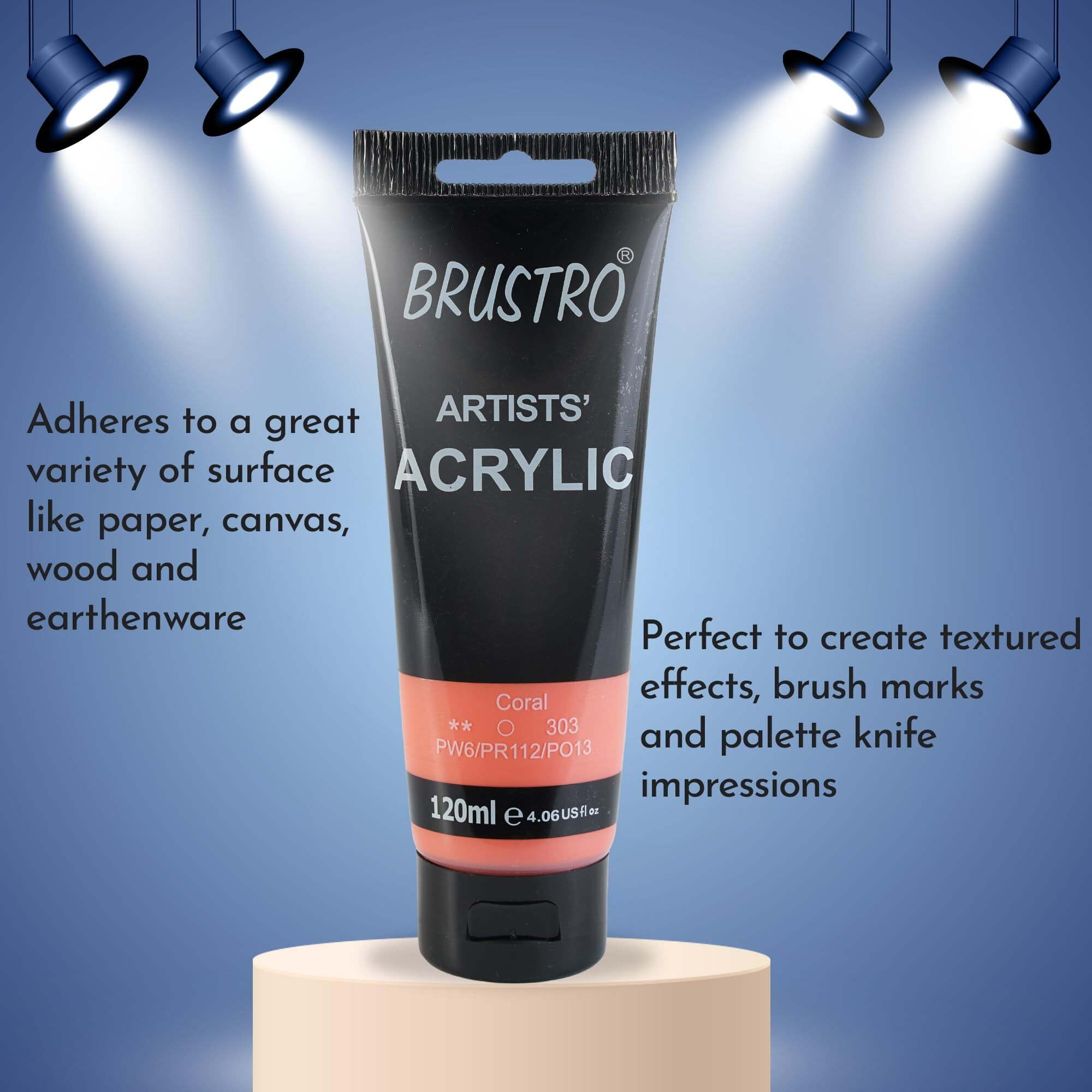 BRUSTRO Artists Acrylic Paint 120ml Coral (Pastel Tone)