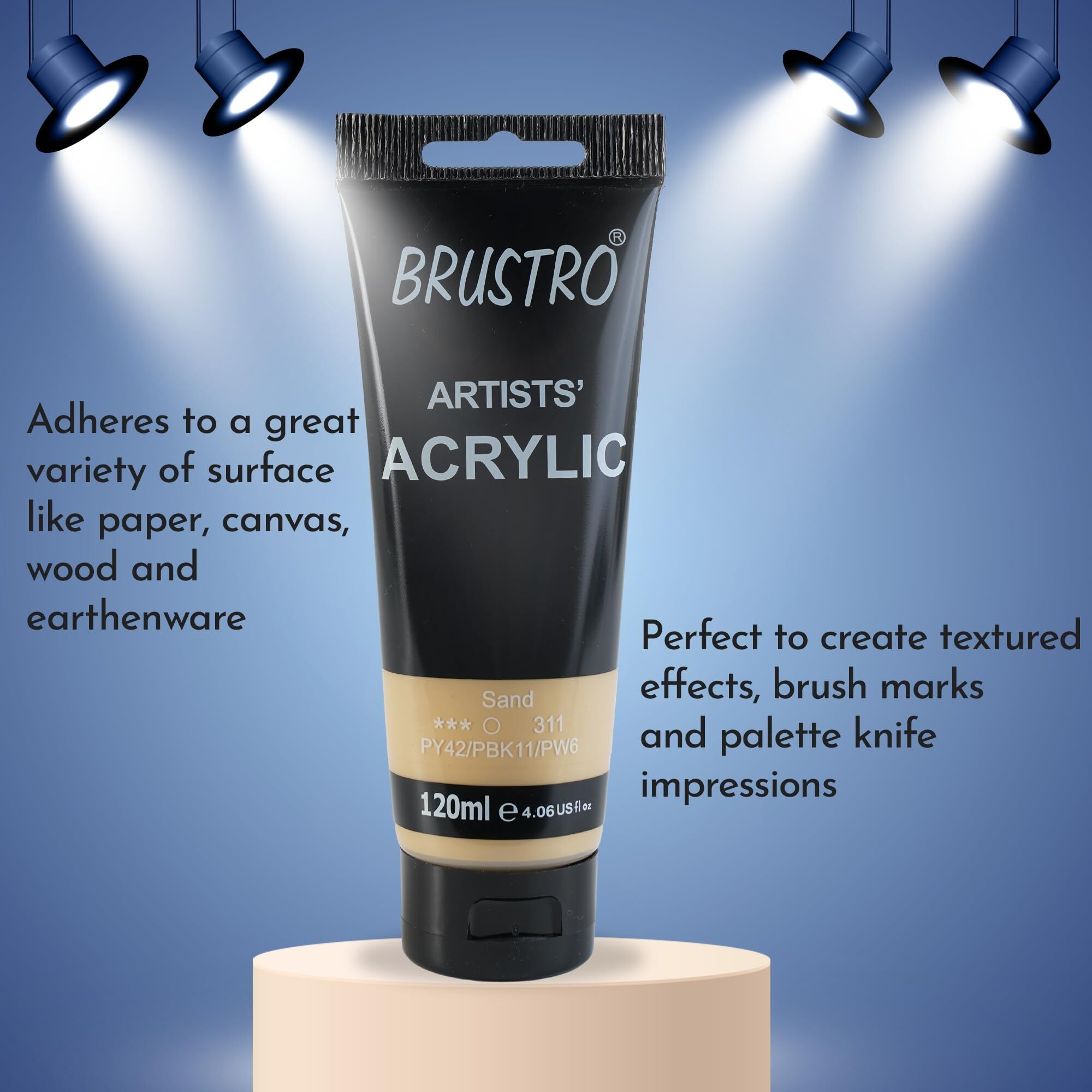 BRUSTRO Artists Acrylic Paint 120ml Sand (Pastel Tone)