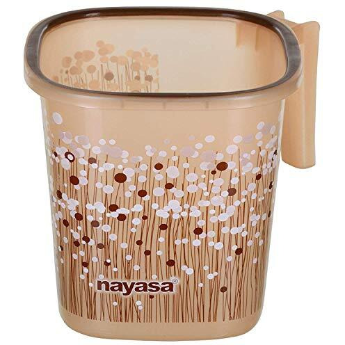 Nayasa Funk Square 3 Pcs Bathroom Set(Bucket 25L+Mug 1.5L+Stool) Brown, Plastic