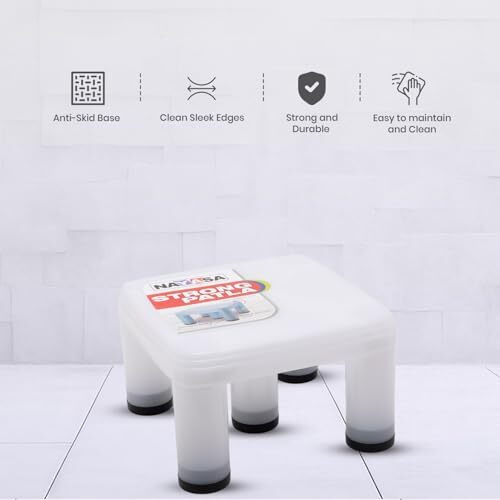 Nayasa Strong Patla 515| Durable Stool For Home | Light Weight Stool | Multipurpose Stool | Stool For Kitchen And Bathroom | Clear