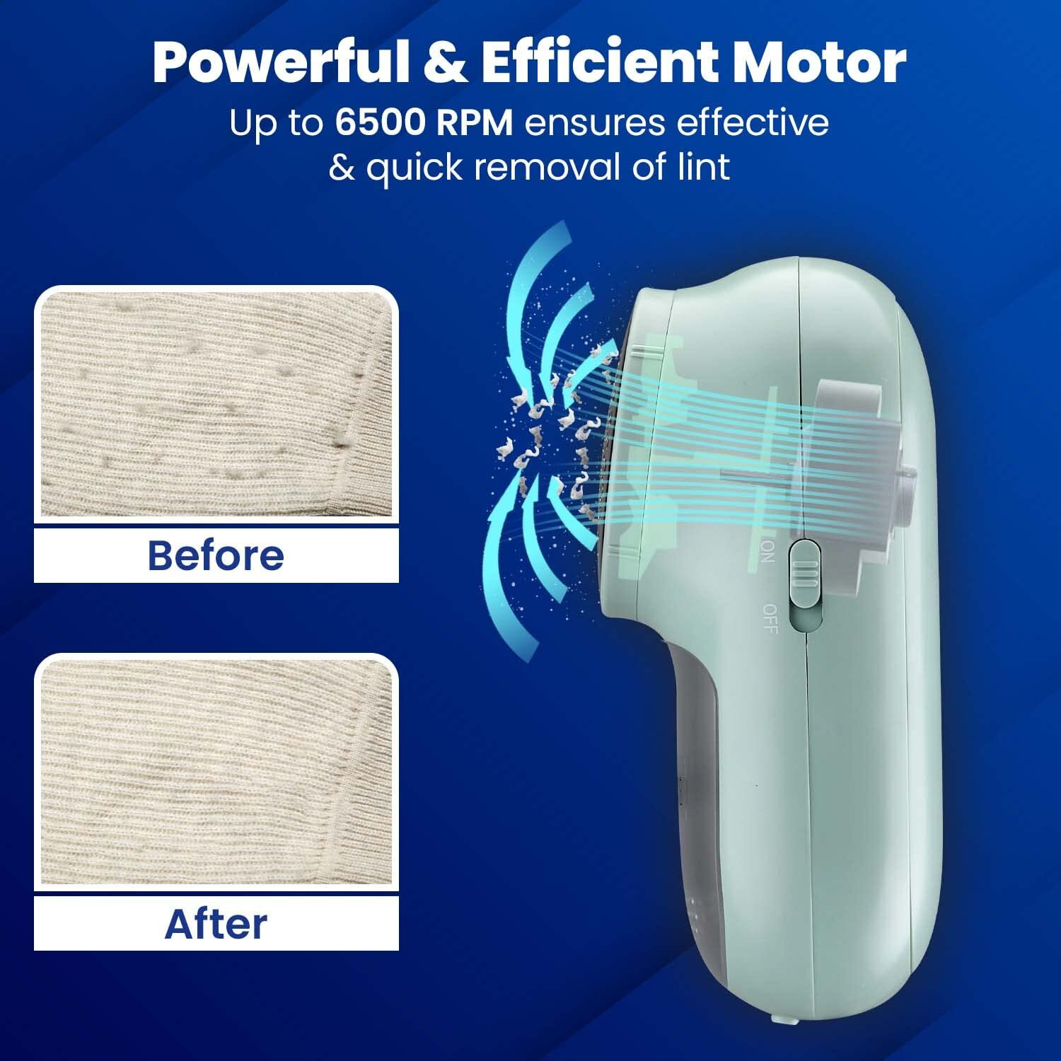 AGARO LR2007 Lint Remover, Fabric Brush, Rechargeable, for Woolen Sweaters, Clothes, Shirts, Jackets, Burr Remover, Pill Remover from Carpets, Curtains.