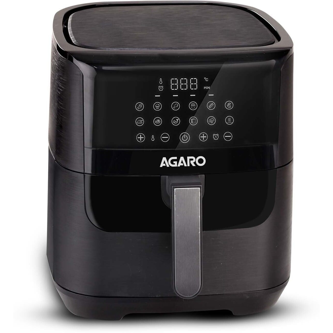 AGARO Elegant Air Fryer, 6.5L, 12 Preset Cooking Modes, 360 Degrees Air Circulation With Variable Temperature Settings, Frying, Grilling, Toasting, Roasting, 1800W, Black.