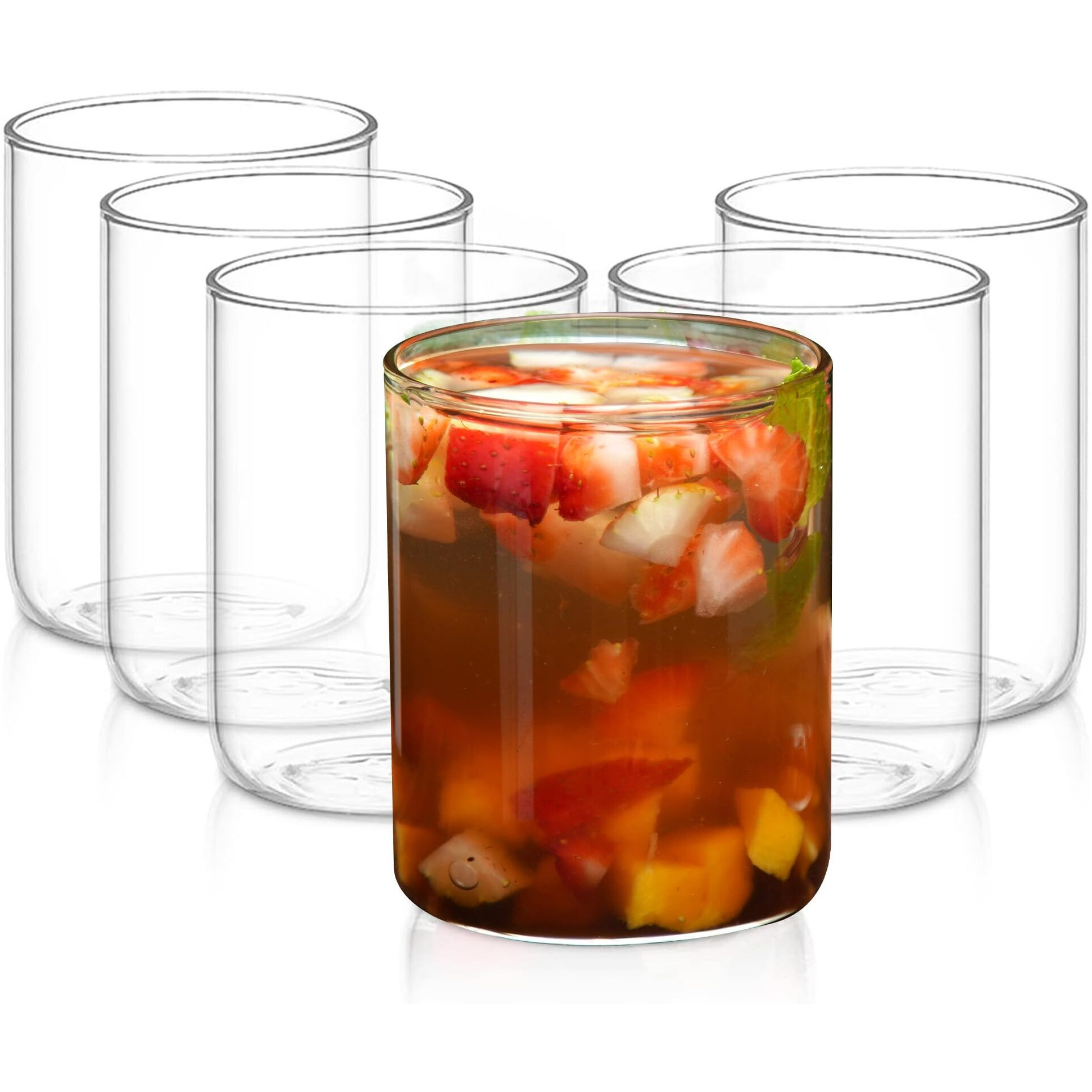 AGARO Elite 255ml 6 pcs Set Transparent Drinking Glass | Borosilicate Glass Tumblers for Water, Cold Drinks, Juice| Flame Proof, Microwave & Dishwasher Safe | for Daily use & Gifting