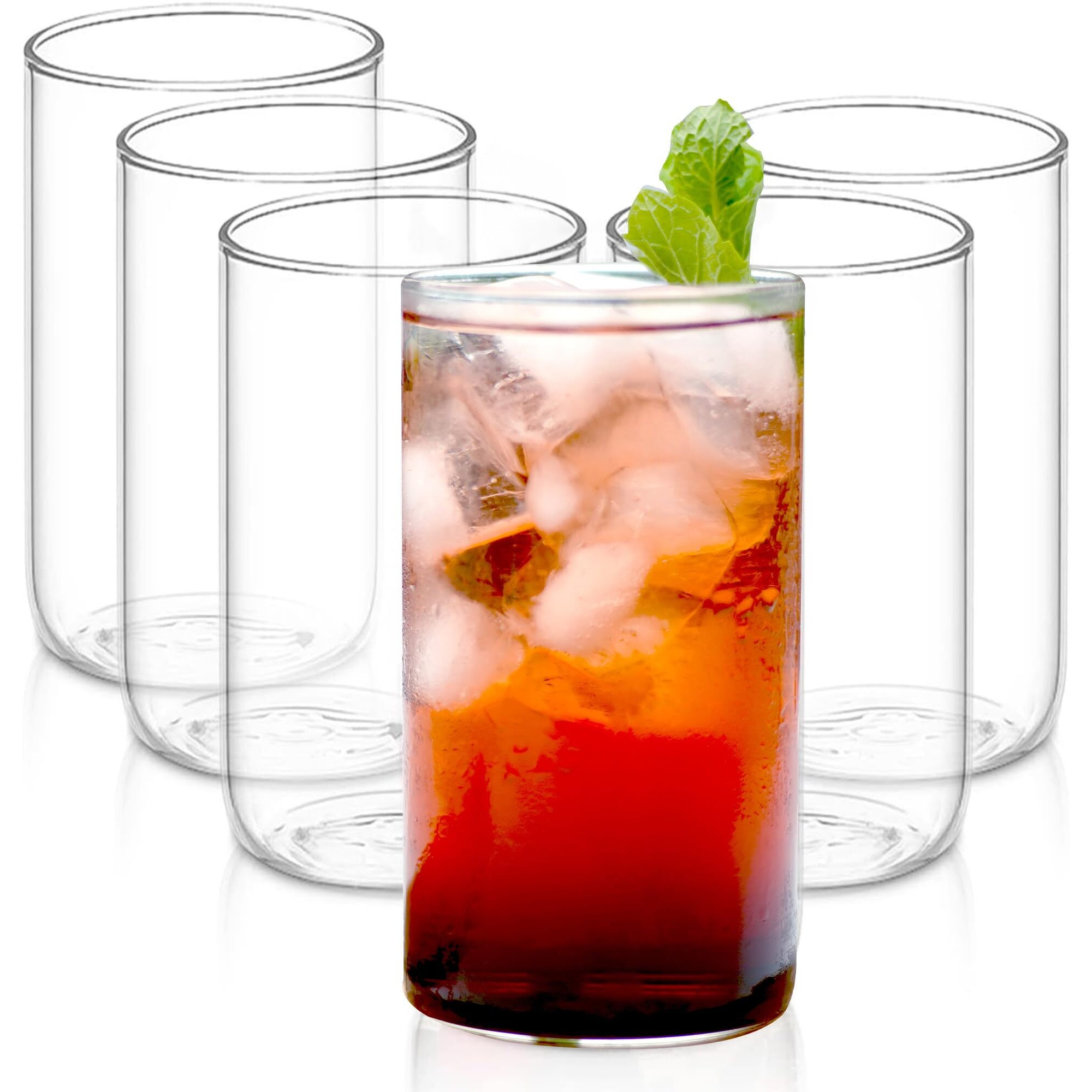 AGARO Elite 300ml 6 pcs Set Transparent Drinking Glass | Borosilicate Glass Tumblers for Water, Cold Drinks, Juice| Flame Proof, Microwave & Dishwasher Safe | for Daily use & Gifting.