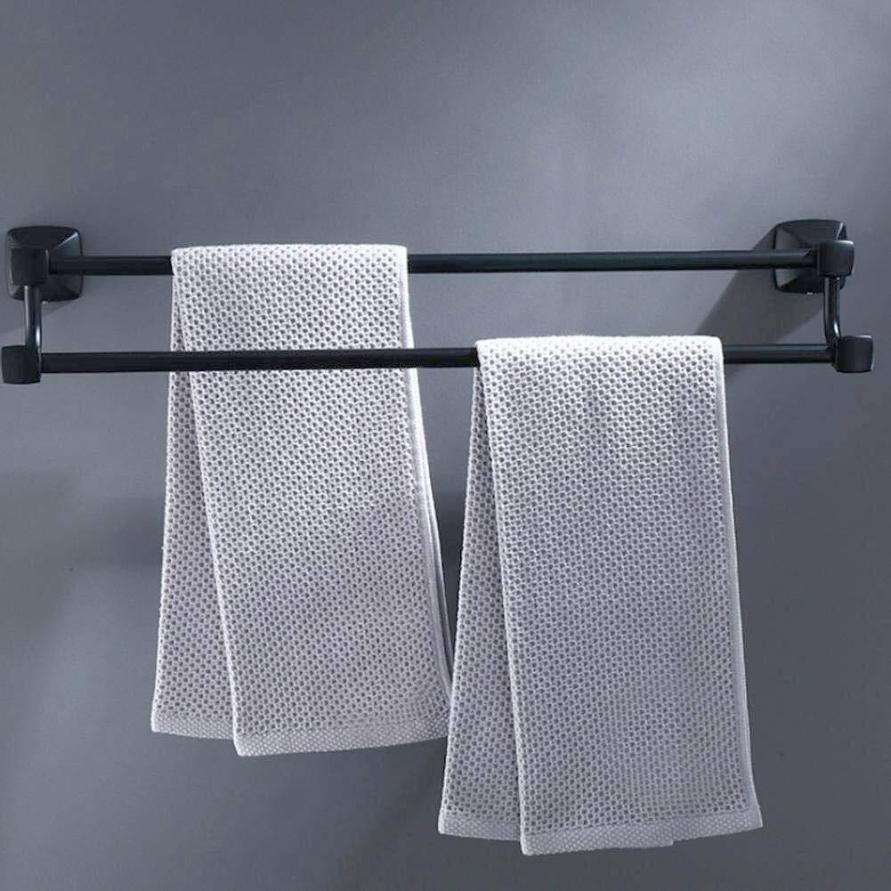 Plantex Space Aluminium Towel Rod/Towel Hanger for Bathroom/Towel Stand/Towel Holder/Bathroom Accessories (971, Black)