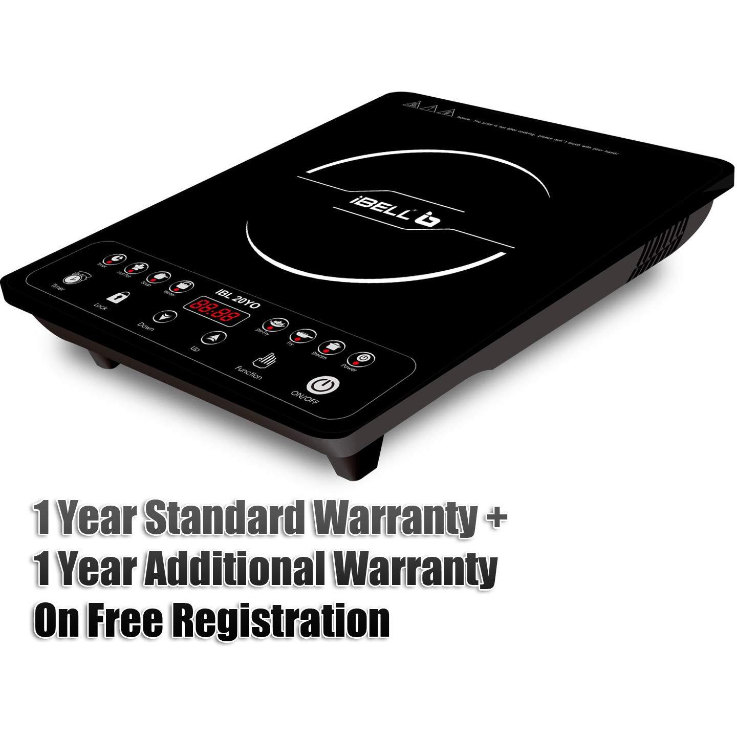 iBELL 20 YO Induction Cooktop 2000W with Full Touch Control, Auto Shut Off and over Heat Protection