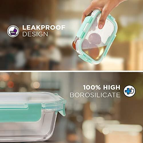 Allo FoodSafe Glass Containers with Lids with Break Free Lock, Oven Microwave Safe Containers, High Borosilicate Meal Prep Glass Food Storage Containers for Kitchen, 1520ml, Rectangle