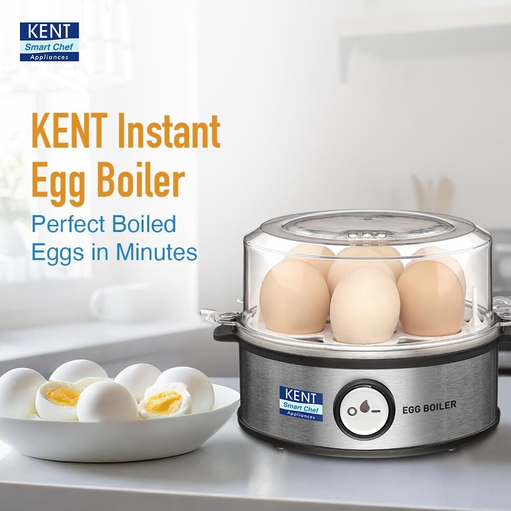 Kent Instant Egg Boiler 360-Watt (Transparent and Silver Grey)