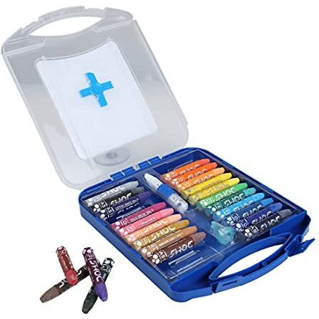 Doms 25 Shades Oil Pastels | Comes In Hard Plastic Case | Smooth Color Intermixing With Bright & Intense Colors | Free Pastel Holder, Sharpner & Scratching Tool Inside | Pack of 1