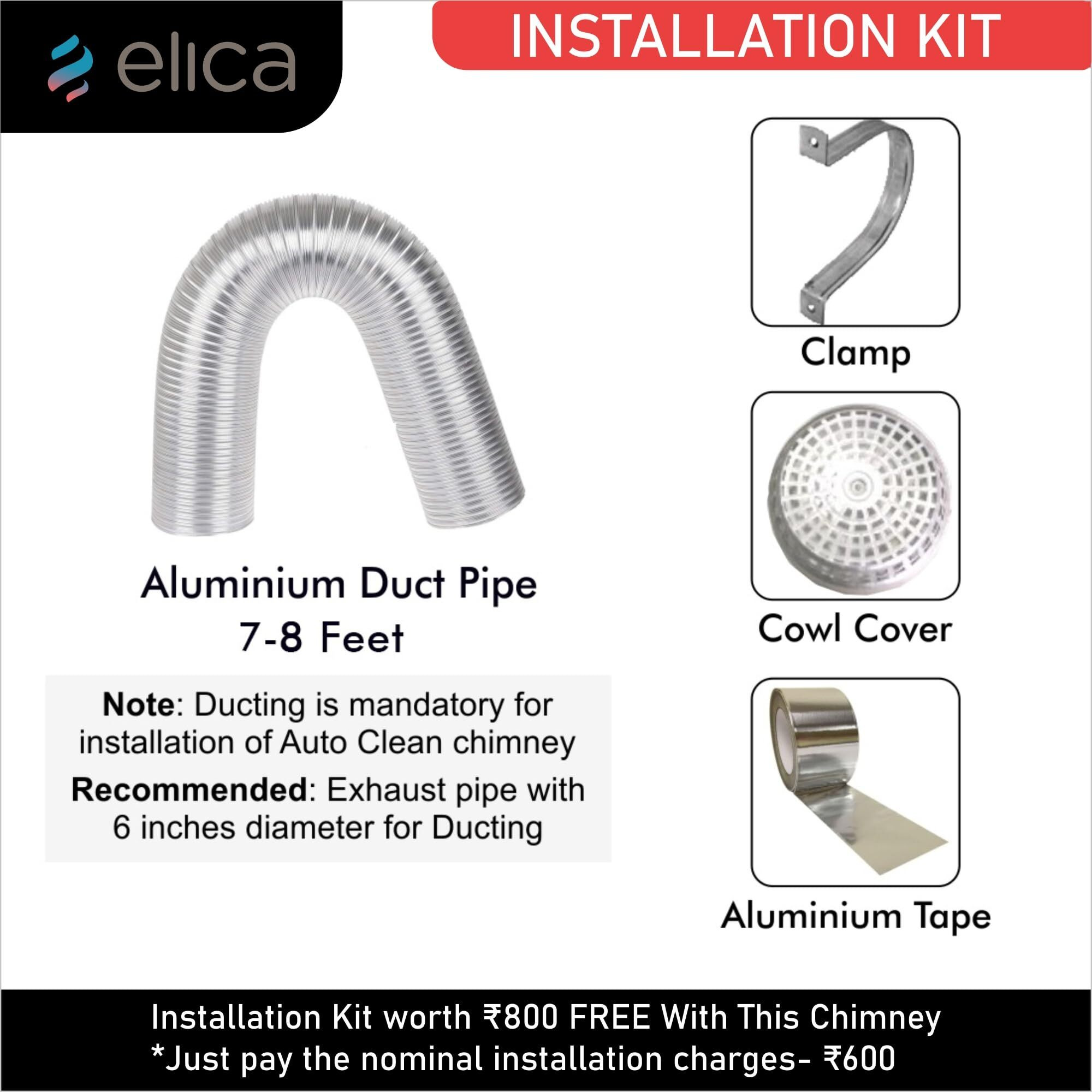 Elica 90 cm 1425 m3/hr Filterless Autoclean Kitchen Chimney with Free Installation Kit (WD TFL HAC 90 MS NERO, Touch + Motion Sensor Control, Black)