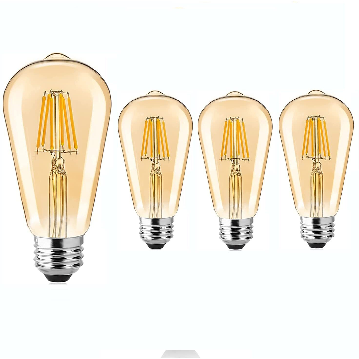 Gesto 4W E27 E26 Base Filament Bulbs | Edison Bulb | Filament Antique Bulb | 15000 Light Hours | Hanging Light Led Bulb Warm White 2700K Antique Vintage Filament Light Bulbs (Pack Of 4)