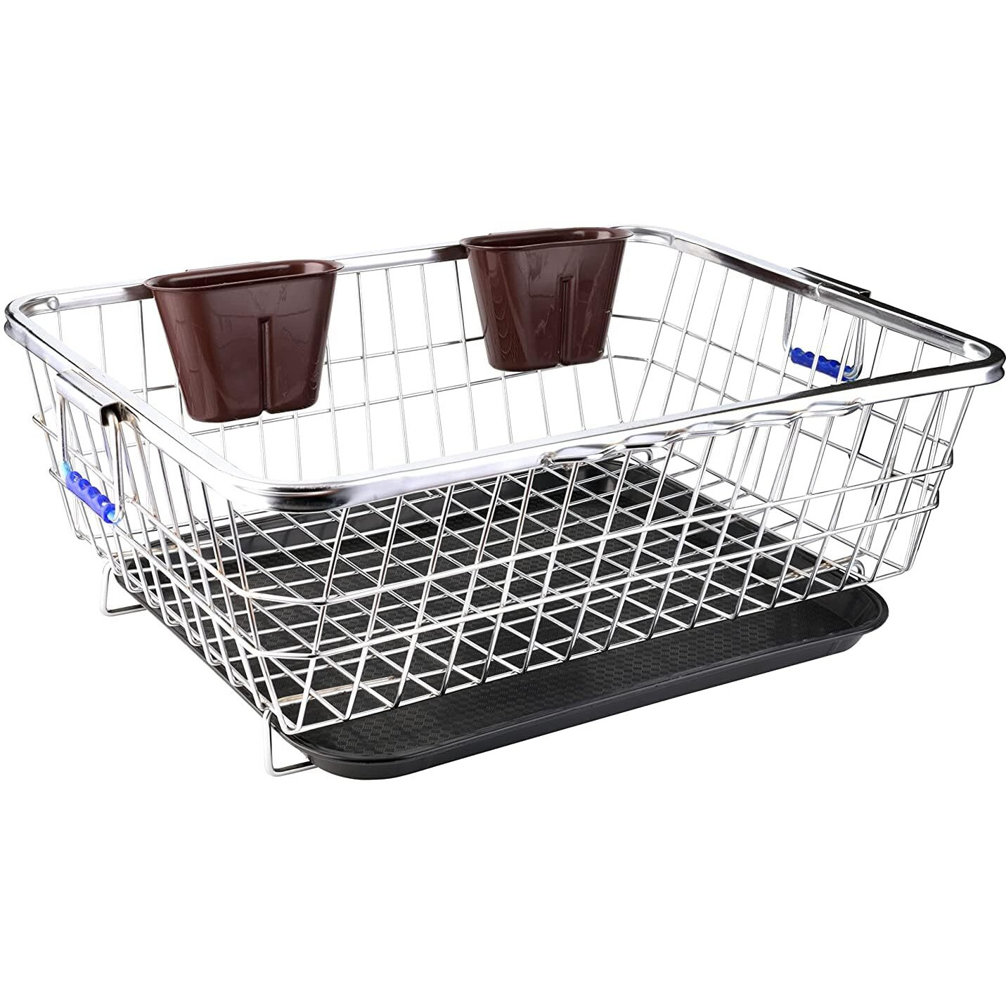 Steel Drainer Tray Basket (60x47x23) Stainless Steel Dish Drainer Rack with Drip Tray/Utensil Drying Stand for Kitchen