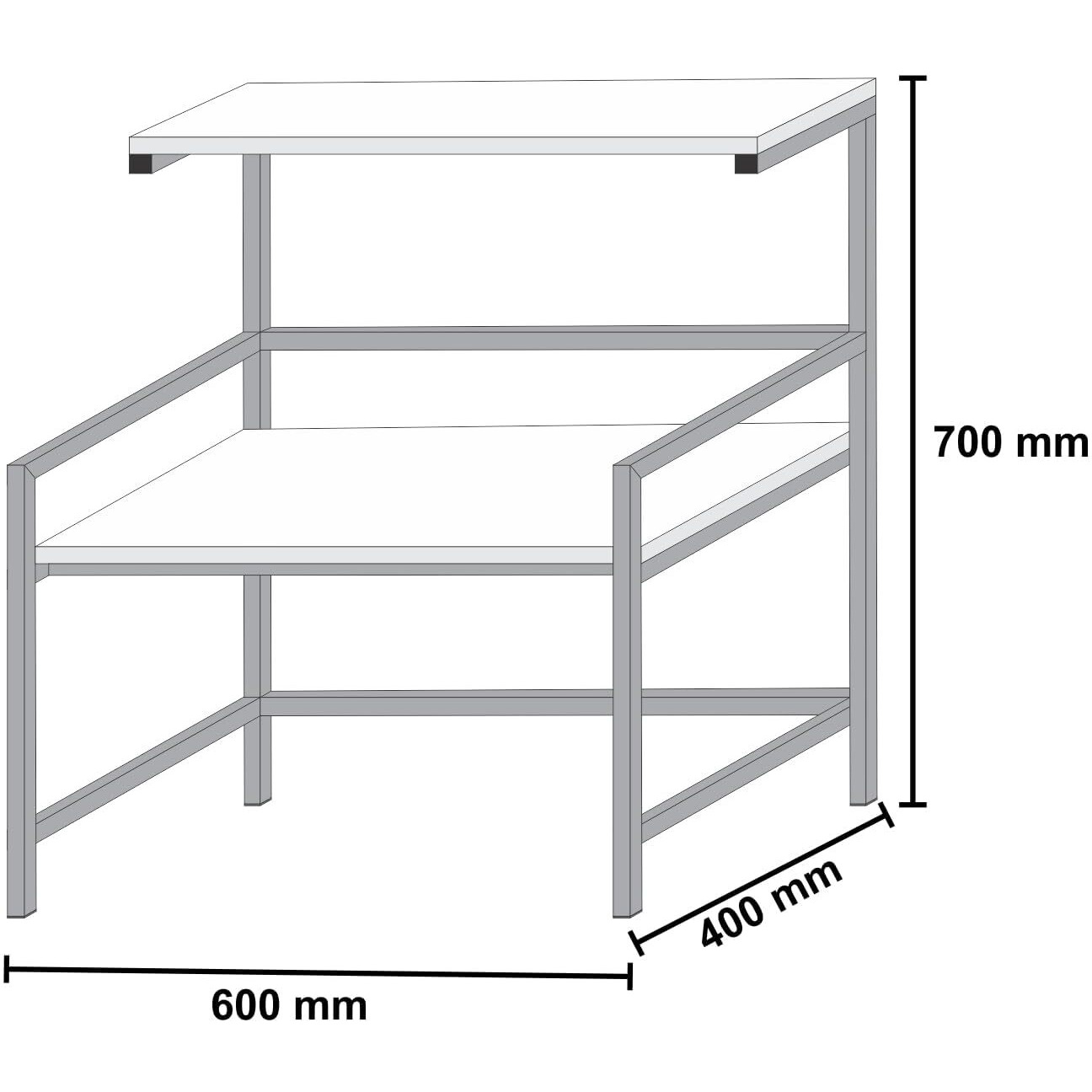 Urban Decor Microwave Kitchen Oven Rack Shelf Double Layer Microwave Home Oven Rack Rice Cooker Rack Salt Shaker Seasoning Storage Rack