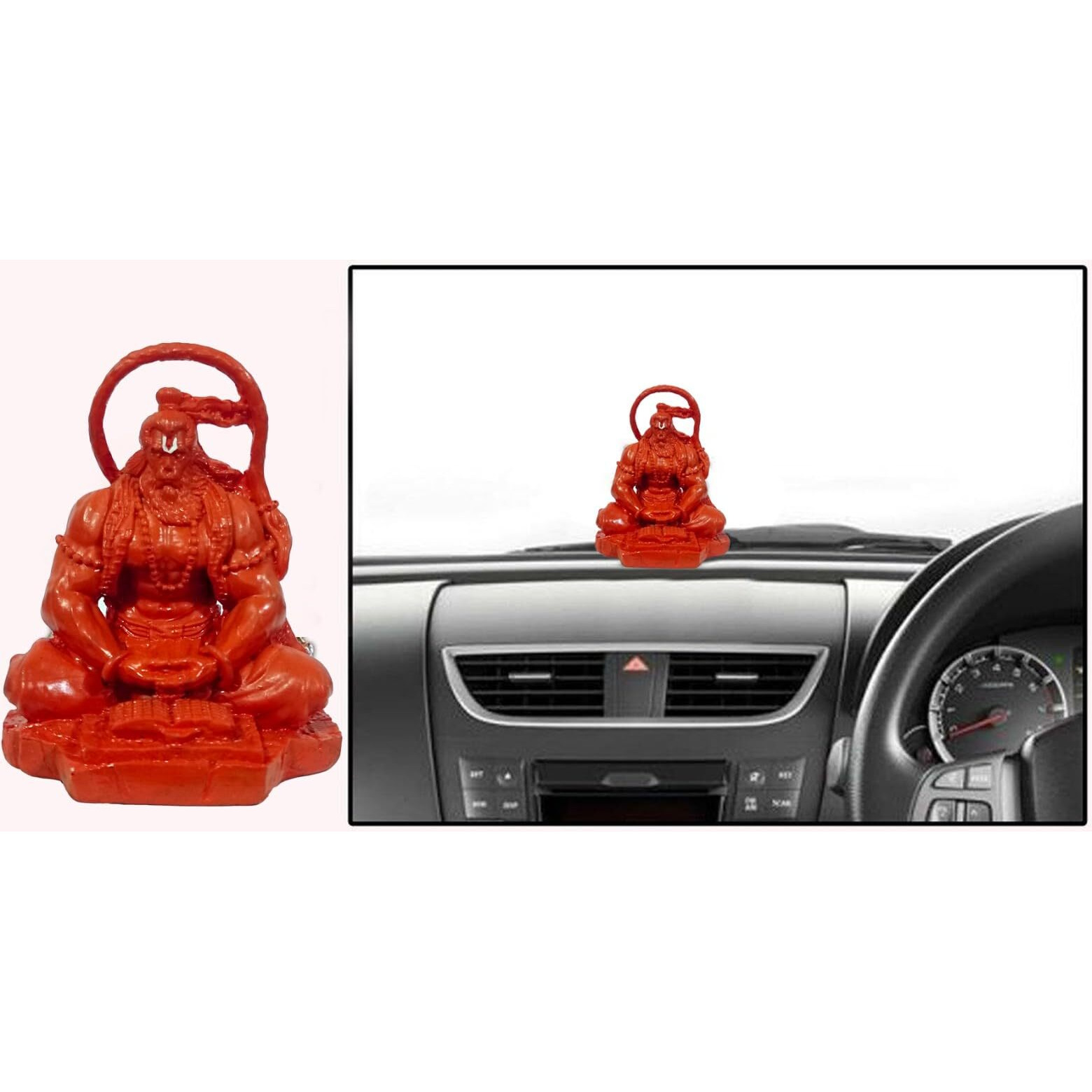 Yadava Hanuman idol Lord Pavan Sut Hanuman Ji Murti for Car Dashboard Dhyan Mudra Meditation Bajrangbali Bhagwan Statue Showpiece for Pooja Gift Living Room Decoration Home Dcor (Pack of 1) (Orange)