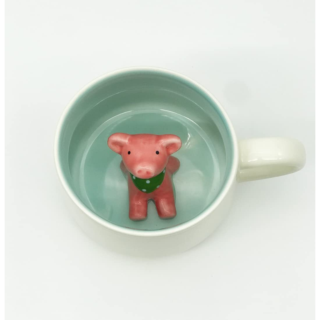 NOSCOMP 3D Animal Cup Coffee Mug Comes With A Cute Inside Creative Morning Mug Animal Cup For Hot And Cold Tea Milk Coffee Perfect For Kids Decorations Best Office Cup (Pig, Ceramic), 400 ML