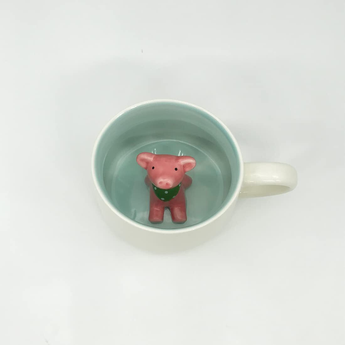 NOSCOMP 3D Animal Cup Coffee Mug Comes With A Cute Inside Creative Morning Mug Animal Cup For Hot And Cold Tea Milk Coffee Perfect For Kids Decorations Best Office Cup (Pig, Ceramic), 400 ML