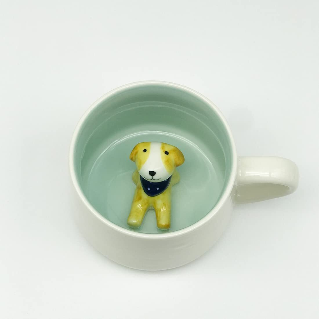 NOSCOMP 3D Animal Cup Coffee Mug Comes With A Cute Inside Creative Morning Mug Animal Cup For Hot And Cold Tea Milk Coffee Perfect For Kids Decorations Best Office Cup (Dog) (Ceramic), 400 ML