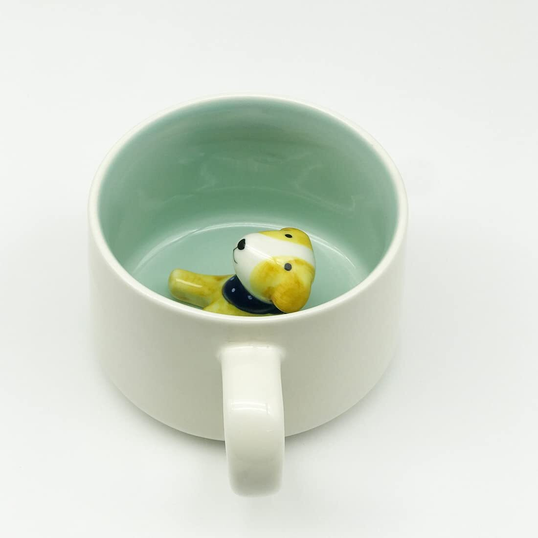 NOSCOMP 3D Animal Cup Coffee Mug Comes With A Cute Inside Creative Morning Mug Animal Cup For Hot And Cold Tea Milk Coffee Perfect For Kids Decorations Best Office Cup (Dog) (Ceramic), 400 ML