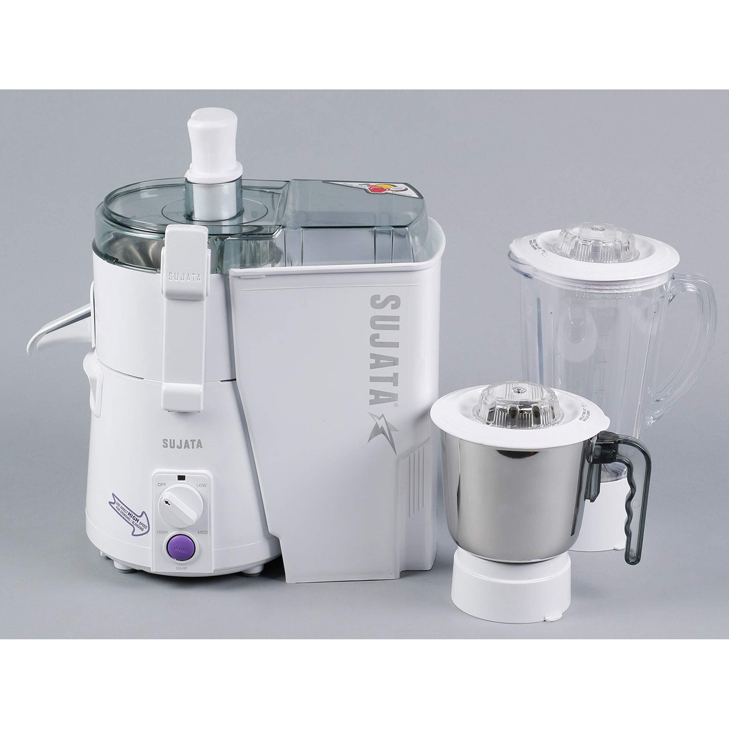 Sujata Powermatic Plus 900 Watts Juicer Mixer Grinder | 22000 Rotations Per Min | 90 Minutes Continuous Running | 2 Versatile Jars 1750 ml and 1000 ml