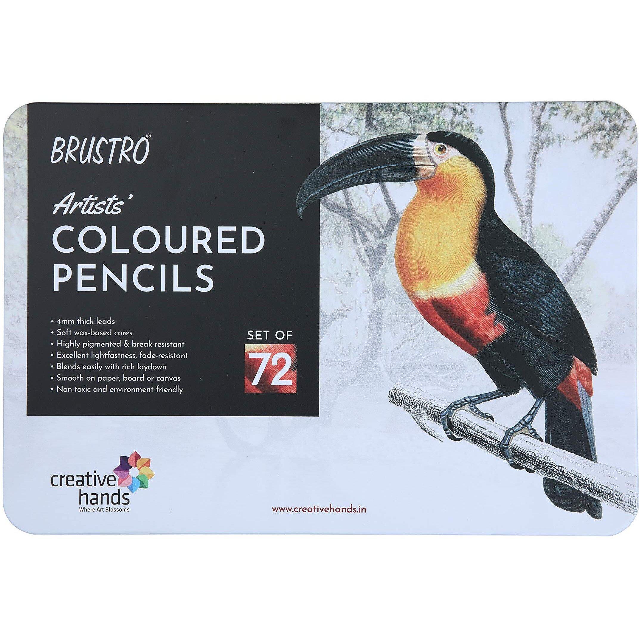 BRUSTRO Artists Colour Pencil Set of 72 (in an Elegant tin Box)