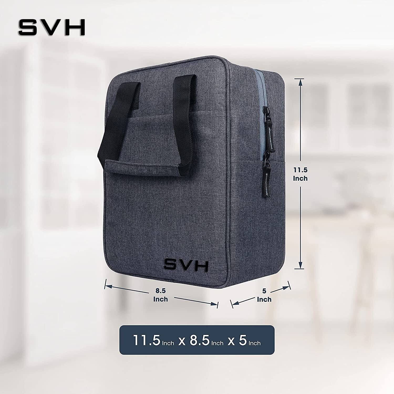 SVH Insulated Travel Lunch/Tiffin/Storage Bag for Office, College & School (Grey 01, Cotton)