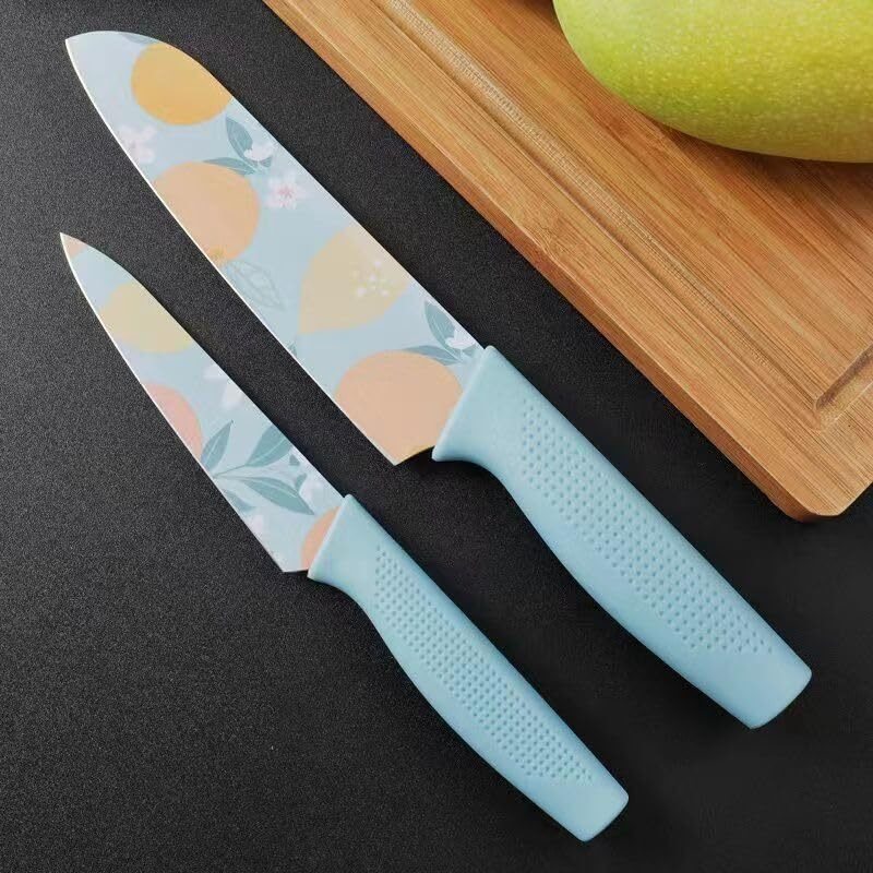 voltonix Stainless Steel 3 Pieces Professional Kitchen Knife Set/Meat Knife/Chef Knife with Non-Slip Handle Sharp Manual Sharpening for Home Kitchen/High Carbon Stainless Steel Knife Red Set(Blue)