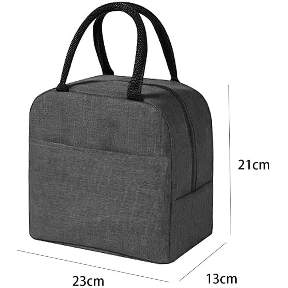 SVH Insulated Travel Lunch/Tiffin/Storage Bag for Women and Men Office, Collage and School (Grey) (Cotton)