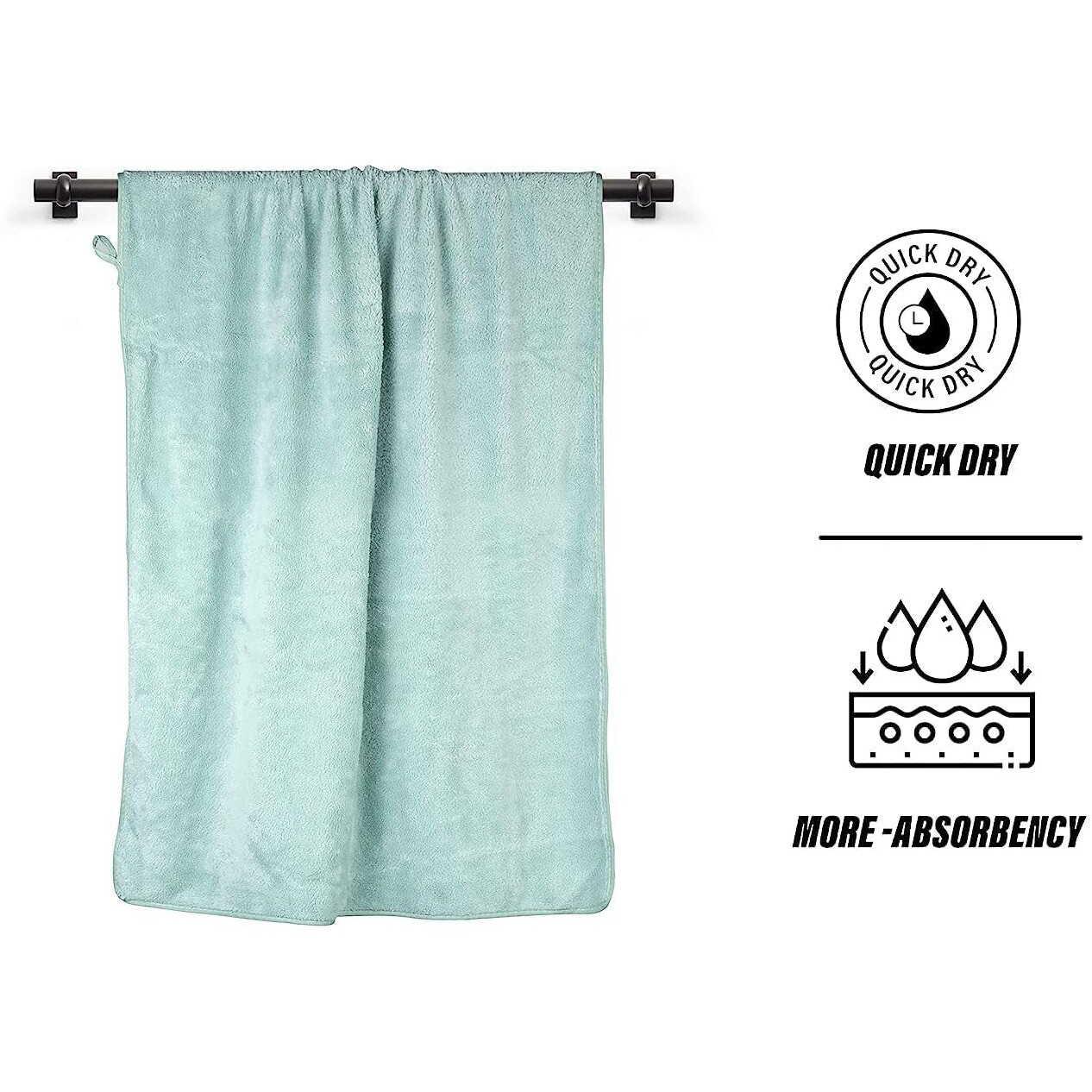 Glivary Microfiber Large 300 TC Bath Towels | (70X140) Extra Soft Plush & Quick Dry High Absorbency Large Size Towels For Bathing (Pista Green)