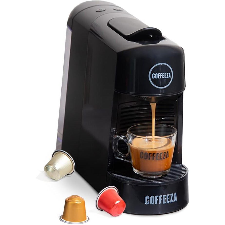 COFFEEZA Finero Next Pod Coffee Machine (Black), Espresso Coffee Maker | 20 Bar Pressure | Compatible with Nespresso Pods | Perfect coffee maker for Espresso & Cappuccino | 1-Year Warranty