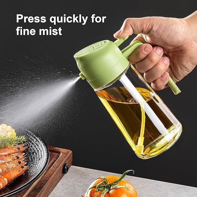 Kmils Oil Dispenser Bottle, Oil Spray Bottle for Cooking, Oil Sprayer for Air Fryer, Oil and Vinegar Pourer and sprayer bottle, Kitchen Oil Bottle | 500ml (Multicolor)