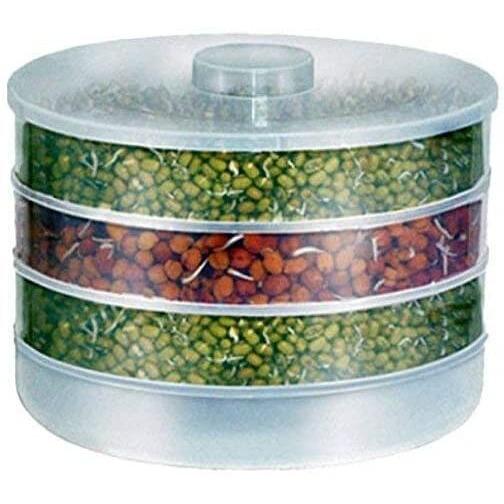 VOLTURI Sprouts Maker Box (4 Tier), Stackable Sprouting Maker Set for Alfalfa, Mung, Clover, Radish, and Fenugreek Sprout Maker (500 ML, Transparent, Pack of 2)