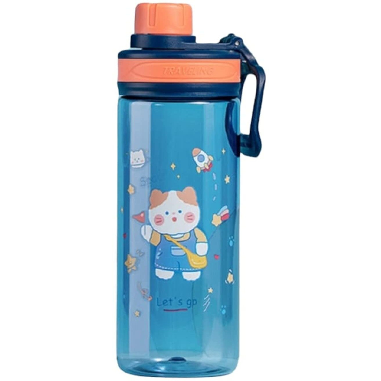 FunBlast Cartoon Water Bottle for Kids, Boys, Girls 550 ml BPA Free, Anti-Leak (550 Milliliters) - Polypropylene & Polycarbonate (Multicolor)