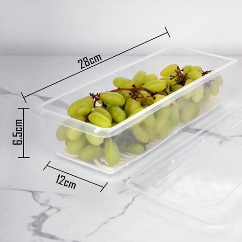 ZALEO(Pack Of 6 Fridge Organiser Set With Removable Drain Plate Tray-Storage Boxes For Fridge Storage Containers,Keeping Fruits,Vegetables,Meat,Fish Fresh Longer-1500 Ml,Polypropylene.,Transparent