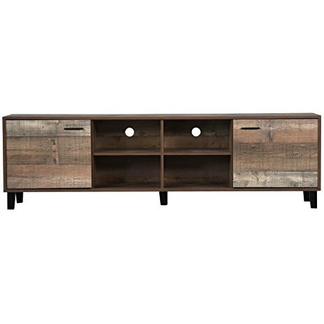 DeckUp Uniti Engineered Wood 2 Door TV Entertainment Unit (Pinewood, Matte Finish)