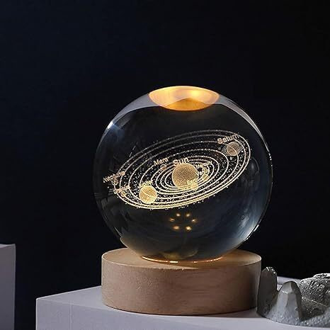 DELICATE Illuminate Dreams Celestial Ball | Cute Lamps Aesthetic | Bedroom Lights | Galaxy lamp| 3D Galaxy Crystal Ball Night lamp | Night lamp for Bedroom | Lights | Gift (3D Galaxy Ball)