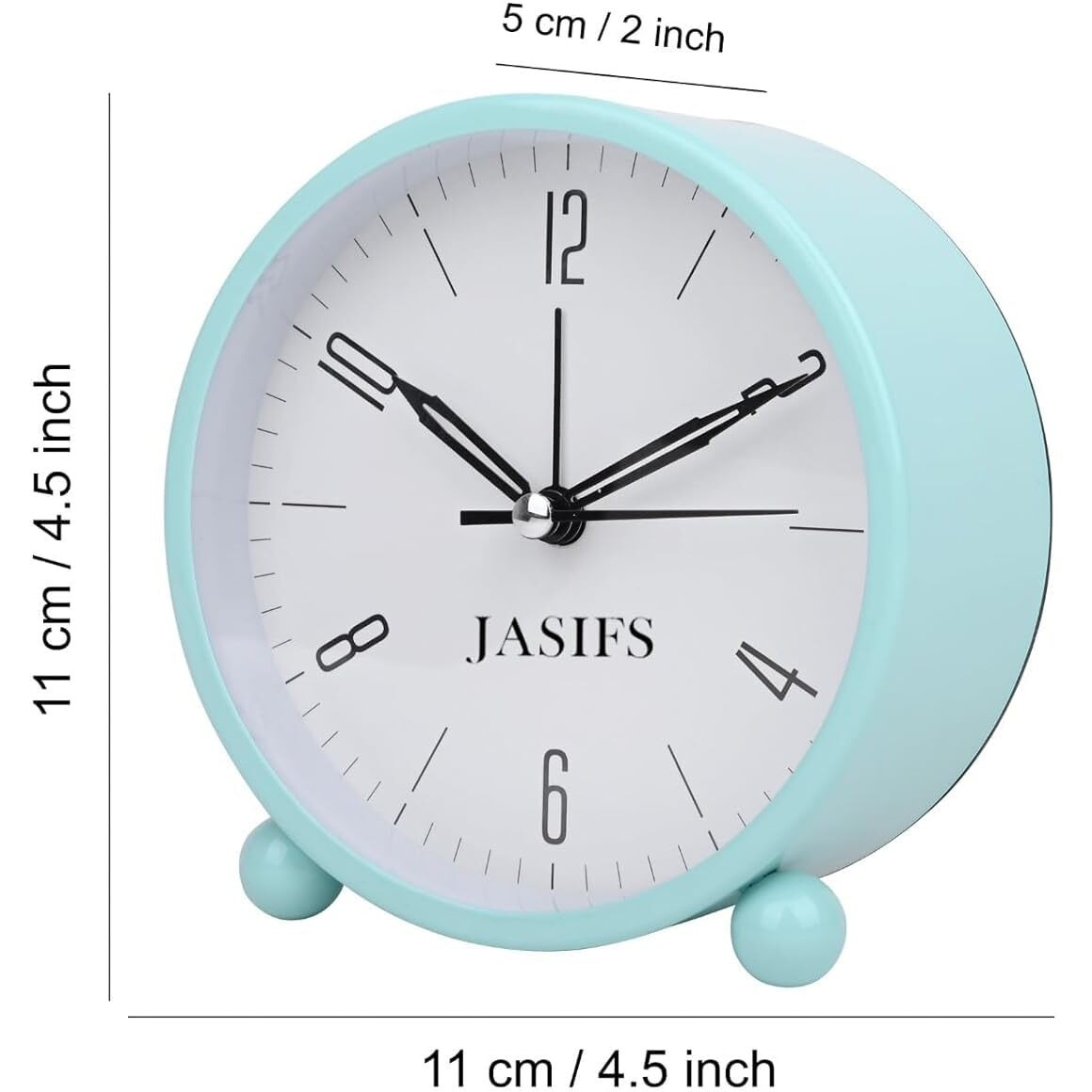 JASIFS Table Clock Analog Alarm Clock for Students & Heavy Slippers Extra Loud for Bedside TableRinging Desk Clocks for Kids Teens and Girls (Blue Vintage)