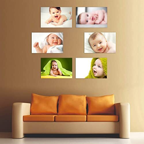 PRINTNET Set of 6 Cute baby Poster | Poster for Pregnant Women | HD Baby Wall Poster for Room Decor, Multicolour, 12 x 18 Inch