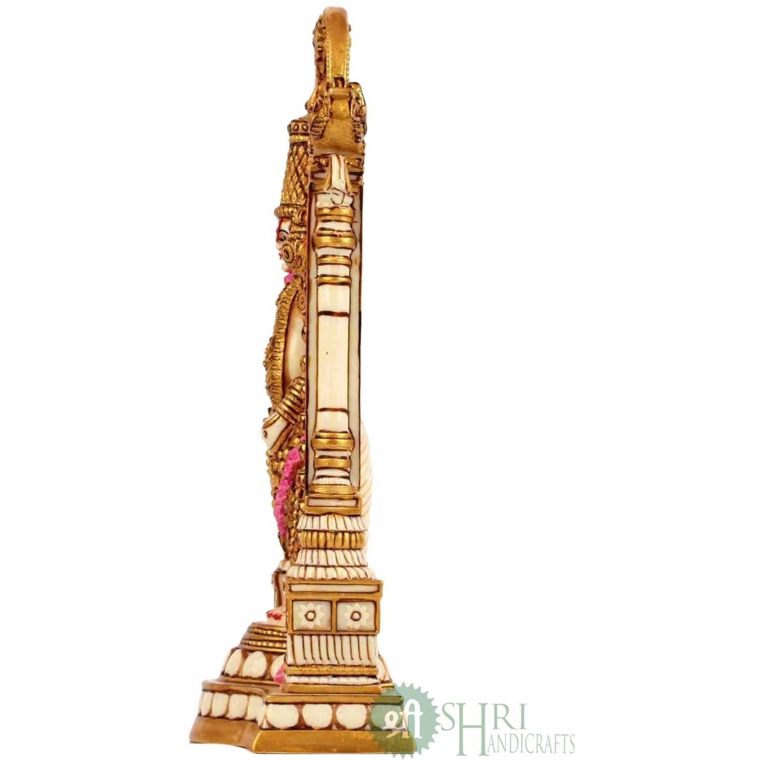 INDICAST 8 Tirupati Balaji Fine Painting Idol Decorative Showpiece Handcrafted Balaji Murti For Home Office And Gifting Purpose Sculpture, Golden, Pack of 1